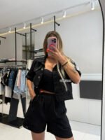 "Élora" denim set - μαύρο