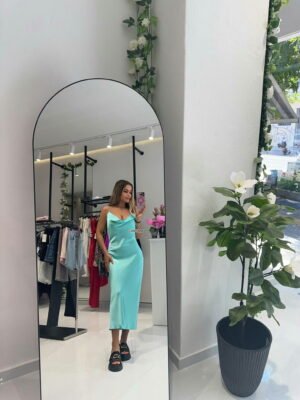 "Melía" dress - τιρκουάζ