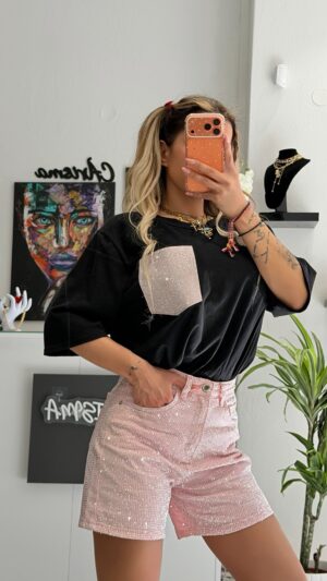 “Brilléa” | Pink Sparkle Shorts