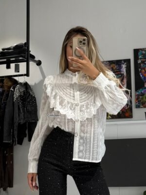 “Althéne” the lace shirt - Λευκό