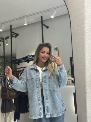 “Alessia” denim shirt-jacket