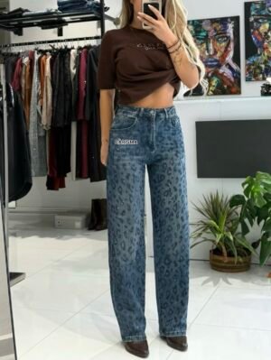 “Lorine” leopard jeans