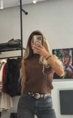 “Elara” knit top - Brown