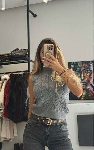 “Elara” knit top - Grey