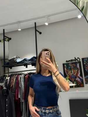 “Mina” crop top - Blue Copy