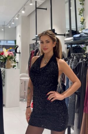 “Gala” sequin mini dress - Black