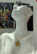 “Phaistos” disc charm  - Gold - Stainless Steel