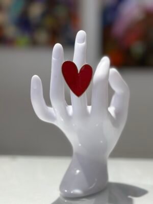 “Bold Passion Heart Ring” red - Stainless Steel