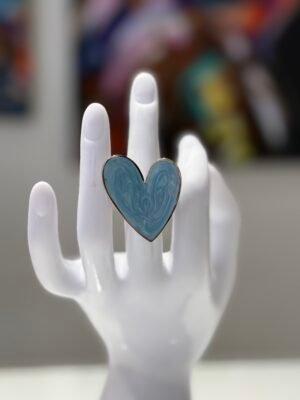 “Bold Passion Heart Ring” blue - Stainless Steel