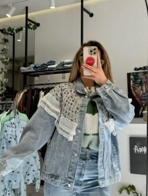 “Isméria” Denim Jacket | Luxury Glam & Romance