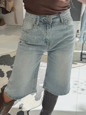 “Orbit” | Rhinestone Long Shorts