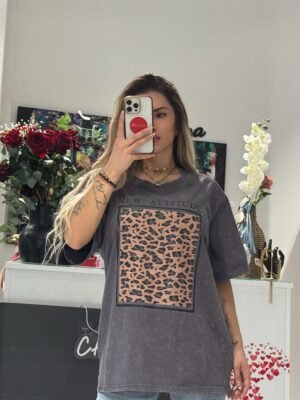 “Vibe” | Leopard Cotton Top