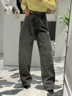 “Zola” | Charcoal Grey Sparkle Jeans