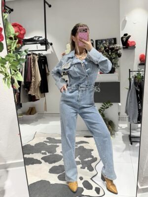 “Lucy” | Strass Denim Jumpsuit