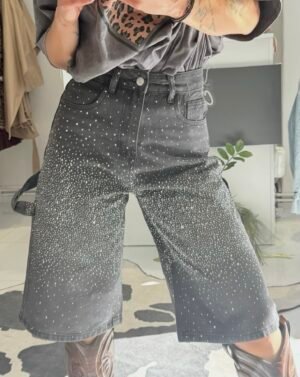 “Flux” | Rhinestone Long Shorts