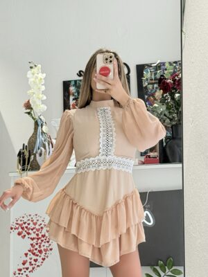 “Seraph” | Peach Puff Mini Dress