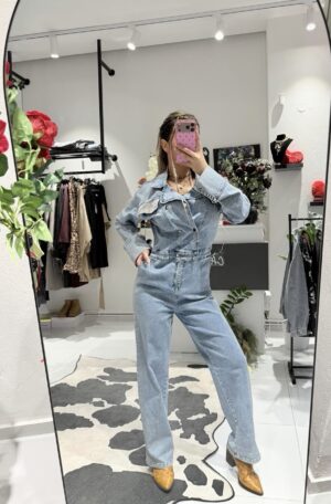 “Lucy” | Strass Denim Jumpsuit