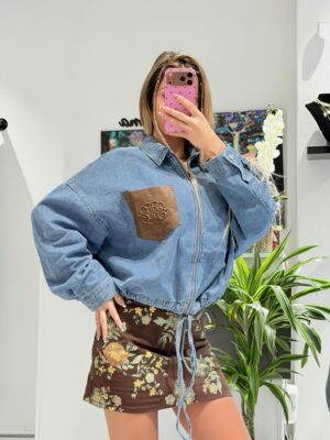 “Bloem” | Eco-Leather Pocket Denim Jacket