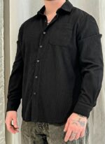 “Kurt” | Black Ribbed Corduroy Shirt