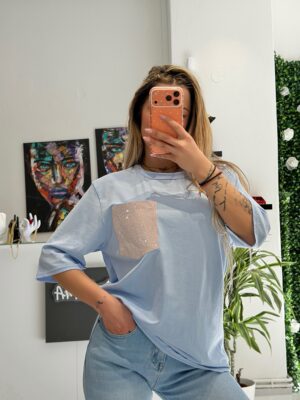 “Vue” | Light Blue Cotton Top