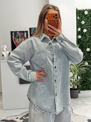 “Denise” | Denim Sparkle Shirt - Jacket
