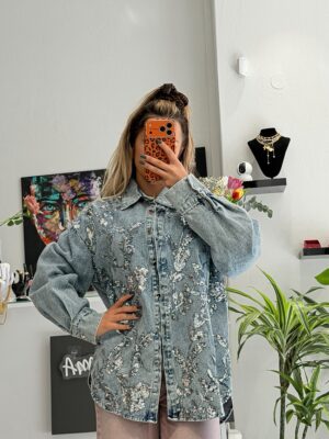 “Ferre” | Sequin Denim Shirt - Jacket