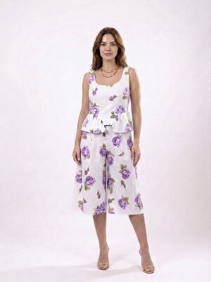 “Spring Reverie” | Lilac Floral Denim Set