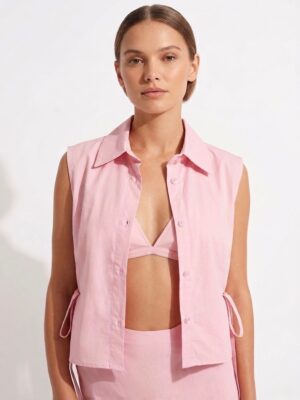 “Tiera” | Lumina Pink Shirt With Bra