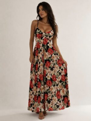 “Charlize” | Floral Pleated Dress