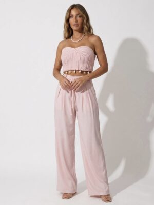 “Doha” | Baby Pink Crochet Seashell Set