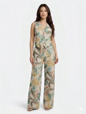 “Bloomin” | Mint Floral Sleeveless Suit