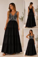 “Erato” | Black Tiered Dress
