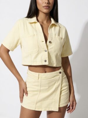 “Jeyla” | Vanilla Yellow Denim Set