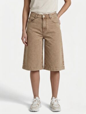 “Dune” | Camel Denim Long Shorts