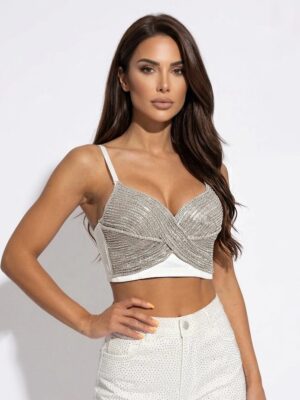 “Chrysalis” | White Sparkle Bustier