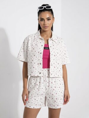 “Yolanda” | Floral Denim Set