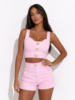 “Thelma” | Pink Denim Set
