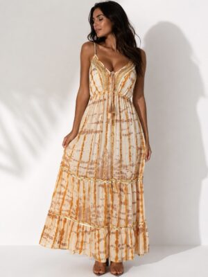 “Salma” | Boho Tie-Dye Maxi Dress