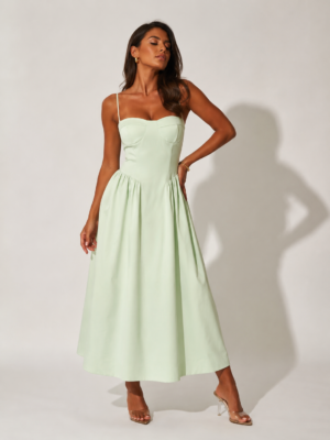 “Miriam” | Sweet Mint Corset Midi Dress