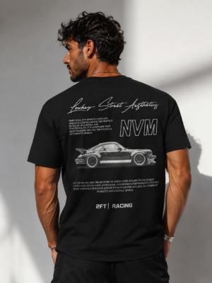 “Racing” | Black Cotton T-Shirt