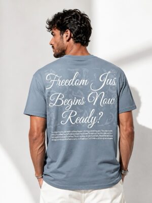 “Freedom” | Grey Cotton T-Shirt