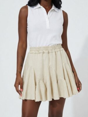 “Hanna” | Beige Flowy Skort