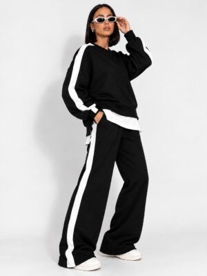 “Nehir” | Black Contrast Stripe Comfort Set