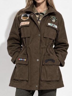 “Maxine” | Brown Military Cargo Jacket