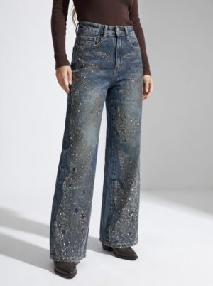 “Jolie” | Wide-Leg Sparkling Jeans